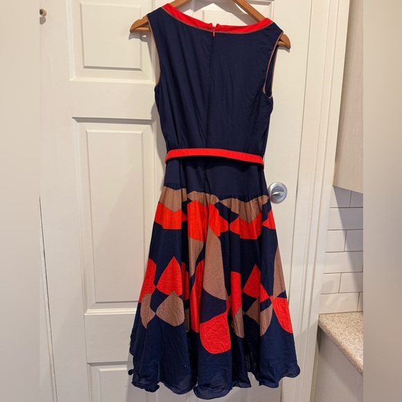 Milly Navy and Red Sleeveless Dress - Picture 2 of 6